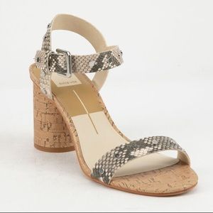 Dolce Vita Snake Studded Cork Heel Sandal Sz 7.5